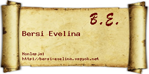 Bersi Evelina névjegykártya